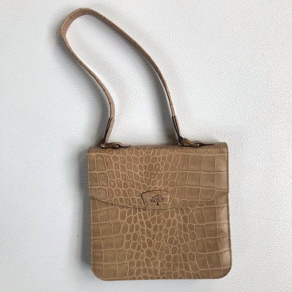 Mulberry Croc Print Tan Leather Shoulder Bag - Picture 2 of 8